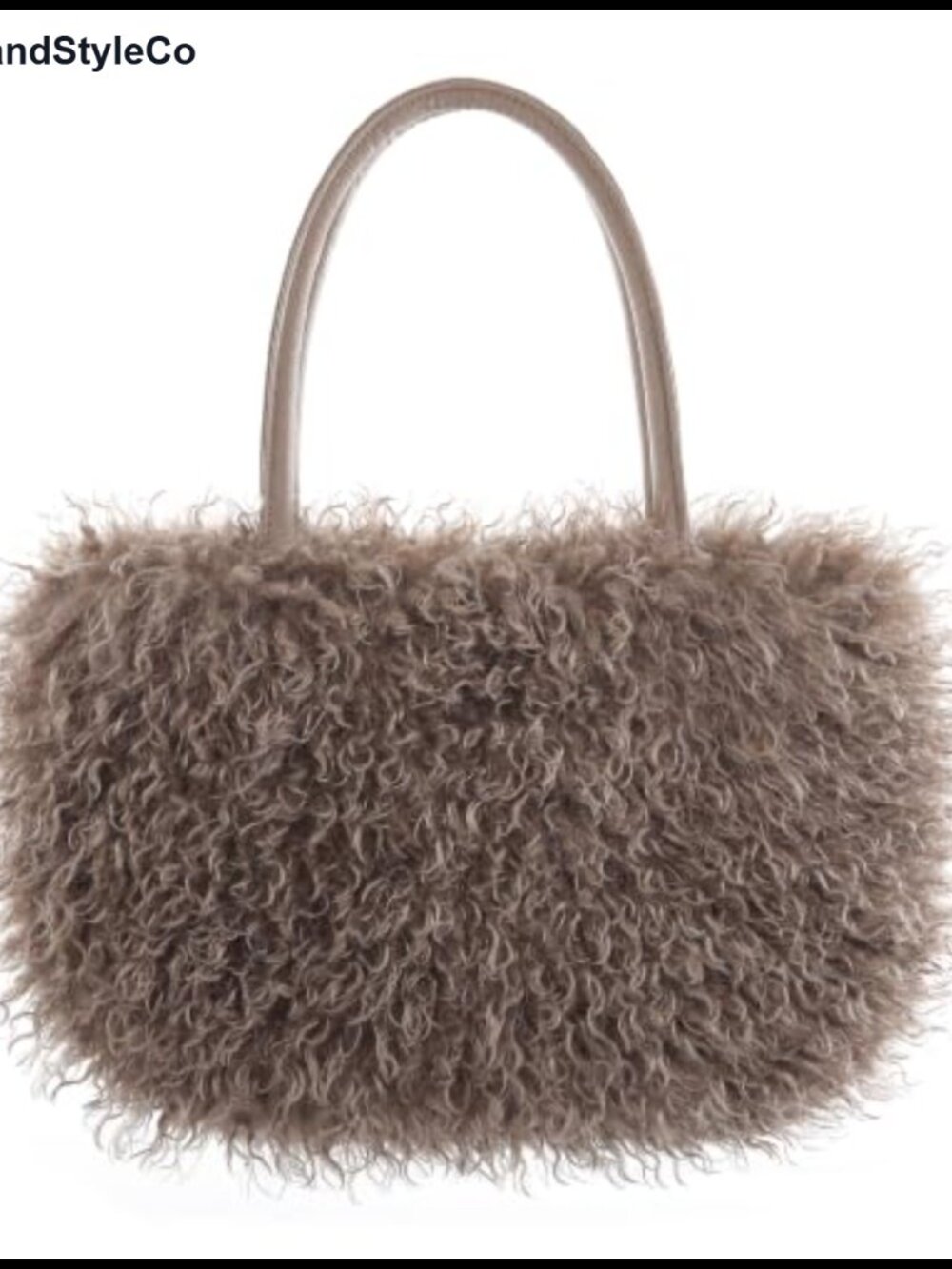 Fuzzy Tote Bag Curly Faux Leather Furry Shoulder Bag Large Plush Top Handle